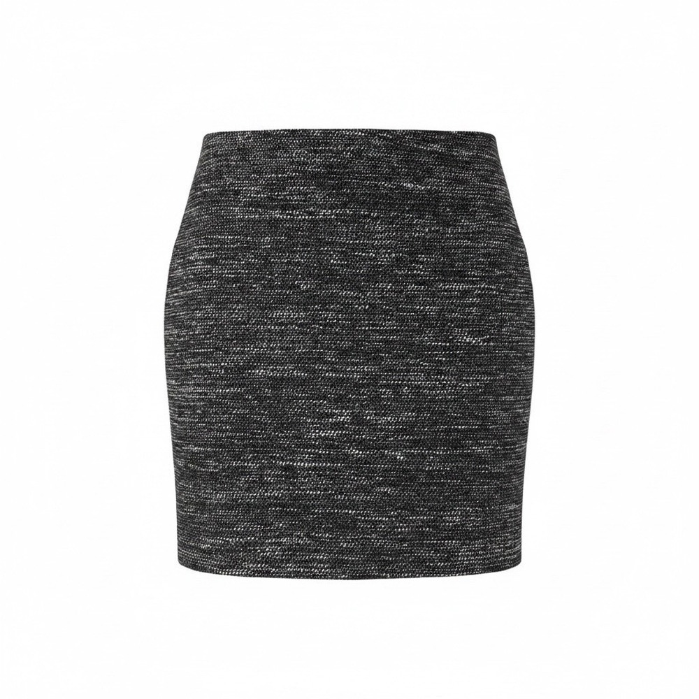 Ann Taylor Women Pencil Skirt Size 4 Black White Gray Tweed Wool Blend Lined
